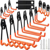 12 stuks wandhaken voor garage en 2 kabelbinders, 24 sets schroeven, garagehaken, garage opberghaken voor het organiseren van gereedschap, stoel, slang, fietsen, sportuitrusting