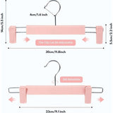 Pak van 10 rokhangers met sterke antislip verstelbare clipshaken, ruimtebesparende broekhangers voor het ophangen van broeken, sokken, rokken, jassen, roze