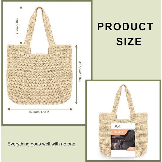 Strohandtas Dames zomerstrandtas Handgemaakte schoudertas Boheemse schoudertas voor dames Vakantiereizen Dagelijks gebruik