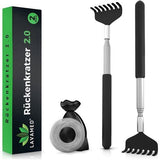 2 x uitschuifbare rugkrabber - 2-pack stevige roestvrijstalen rugkrabber met 58 cm lange telescopische arm in een set van 2 als krabhulpmiddel voor krabben en kruipen op de rug