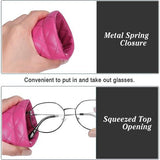 Brillenkoker, 2 stuks draagbare zonnebrillen etui met kliksluiting brillenkoker zachte bril beschermhoes leesbrillenetui voor dames met reinigingsdoekje