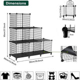 Draadkubusopslagorganisator, kastorganisatoren en opslag, metalen 6 kubusopslagplanken boekenplank, draagbare kastkledingorganisator voor slaapkamer, huis, kantoor, zwart
