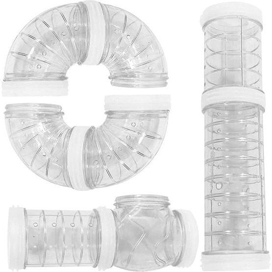 Hamsterslangenset, transparant gebogen gebouw, huisdierkooi, tunnel, doe-het-zelf, creatieve verbinding, tunnel, oefenspeelgoed voor muis, hamsters, rat en andere kleine dieren