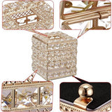 Kristal Gouden Cosmetische Tissue Box Glas Metalen Tissue Box Tissue Box Tissue Box Decoratie voor Woonkamer Eetkamer Hotel Restaurant Kantoor Vierkant