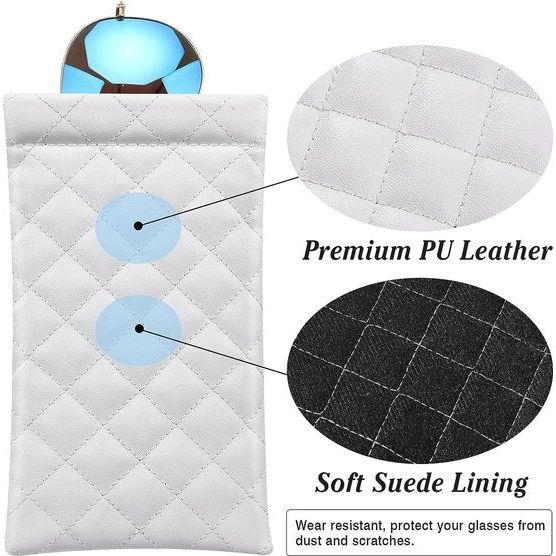 Brillenkoker, 2 stuks draagbare zonnebrillen etui met kliksluiting brillenkoker zachte bril beschermhoes leesbrillenetui voor dames met reinigingsdoekje