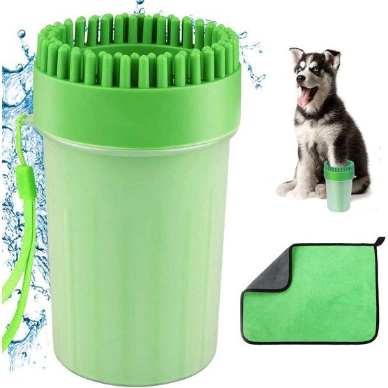 Paw Washer Pootreiniger voor honden, draagbare hondenpootreiniger, siliconen huisdierpootreiniger voor katten en honden, met een handdoek