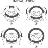 Auto Stuurhoes Stuurwielbeschermer Stuurhoes Microfiber Leer Universeel 37-38cm/15" Antislip Ademend Duurzaam (Beige)