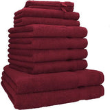 10-delige handdoekenset in 100% eersteklas katoen; twee douchehanddoeken, vier handdoeken, twee gastendoekjes, twee washandjes