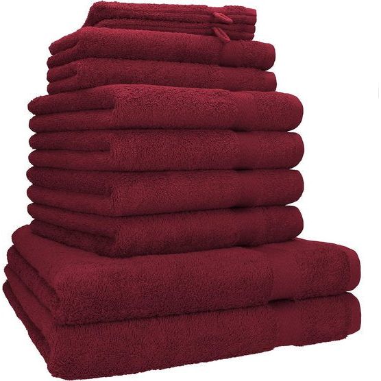 10-delige handdoekenset in 100% eersteklas katoen; twee douchehanddoeken, vier handdoeken, twee gastendoekjes, twee washandjes