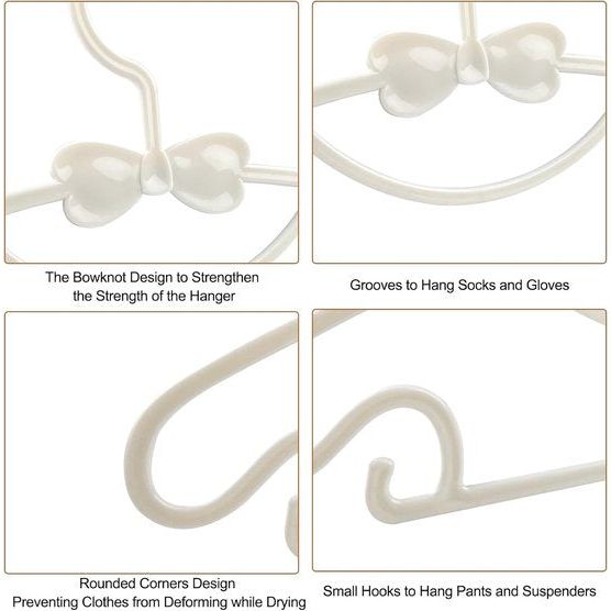 40 stuks kleerhangers voor kinderen, wit, kinderkleerhangers 29,7 cm, kunststof babykleerhangers antislip, ruimtebesparend, kleerhangers voor kledingkast