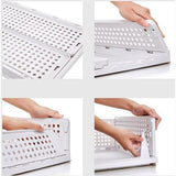 3 stuks stapelbare opbergdozen voor kledingkast, opvouwbare opbergbox lade, plastic opbergdozen, voor slaapkamer, keuken, badkamer