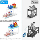 spoelbakorganizer, 2 stuks, ondergootsteenorganizer, uittrekbaar opbergrek, organizer met 16 haken, wit