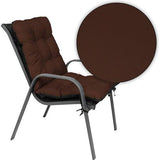 Stoelkussen zitkussen en rugkussens voor stoelen - set van 2 48x96 cm - voor binnen en buiten - bruin