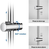 Douchestang voor handdouche, 70 cm, douchestang, roestvrij staal, met in hoogte en hoek verstelbare douchekophouder, chroom