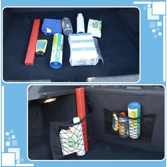 6 stuks kofferbak-organizer-klittenband, kofferbak-nettas, elastische klittenbandbanden, auto-bagagenet, auto-opbergnet, universeel voor auto/SUV