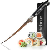 Filermes, 18 cm, professionele keukenmes van Engels roestvrij staal, bouw- en flexibel, extreem afschuifbaar, ergonomische ABS handgreep, navulbaar