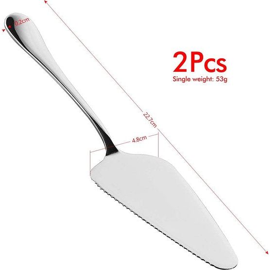 Winfred 2 STKS Cake Server Cake Mes Gepolijst Rvs Slicer Getande Rand Mes Cake Server Vaatwasser Veilig Cake Server met Blade voor Snijden voor Koken