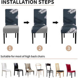 Stoelhoes XL, set van 6 stretch stoelhoezen, kantelbare stoelen, XL, voor eetkamerstoelen, elastaan, universele stoelhoes, grote eetkamerstoel hoezen voor stoel, eetkamer, hotel, banket, grijze