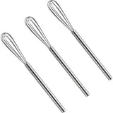 Whisk Stainless Steel Small Whisk Set of 3 Mini Whisk for Mixing, Whisking, Beating, Frothing and Stirring