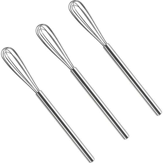 Whisk Stainless Steel Small Whisk Set of 3 Mini Whisk for Mixing, Whisking, Beating, Frothing and Stirring