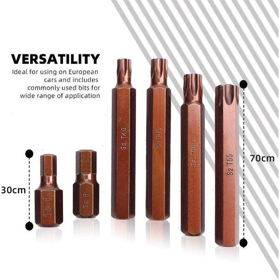 54-delige XZN Multi-Tand Torx Zeshoekige Dopsleutelmoer 1/2 Inch 3/8 Inch Set S2 Bit Inzetset H4-H12 M5-M12 T20-T55