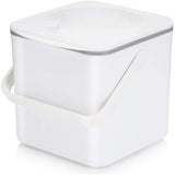 Keukencompostbak met een binnenkant die gemakkelijk afveegbaar is, gemaakt in Groot-Brittannië, 3,5 liter, wit.