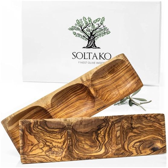 Snackschaal van olijfhout dipschaal tapastel schaal hout olijfhout houten schaal broodschaal diverse vormen en maten (snackschaal 1-delig)