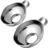 Inblikkende trechter, 2 stuks roestvrijstalen inblikkende trechter met brede opening voor het overbrengen van vloeibare oliepoeder, bonen en jam (klein en groot)