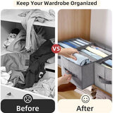 Grote versie van de jeans-organizer: verbeterde afmetingen: 36 x 27 x 20 cm, elk vak 26 x 20 x 6 cm, breder en groter vak voor volwassen jeans, jassen, broeken, overhemden, truien, enz