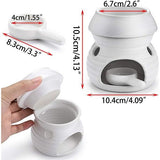 Geurlamp van keramiek met kandelaar, theelichthouder, kalebasse, aromalamp, geurlicht, aromabrander voor geurolie en geurwas, wit