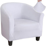 Stoelbeschermer, Stoelhoes, Stretch, Stoelhoes, elastische bankhoes, Stoelbeschermer, Wasbaar, verwijderbaar, voor clubstoel, café, stoel ,Lounge stoel (wit, 1 stuk)