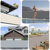 Balkonscherm, inkijkbescherming, balkonspanningen (HDPE), 0,9 x 3 m, uv-bescherming, balkoninkijkbescherming, voor balkon, tuin, buiten, groen