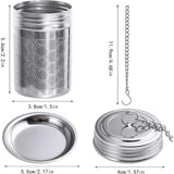 2 theezeef voor losse thee, theefilter, roestvrij staal, theezeef, thee-infuser, thee-infuser met lekbak, kruidenzeef, theezeef voor theepotten, kopjes, keuken