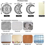 Zelfklevende maanwanddecoratie, 5 stuks houten maan wandtattooset met hol design in Scandinavische stijl, kunst wandbehang muursticker voor woonkamer slaapkamer, zwart.