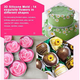 6 stuks 3D fondant mallen bloem siliconen bakvorm roos bloem siliconen mal fondant snoep chocolade roos siliconen mal voor cake, chocolade, snoep, kaars