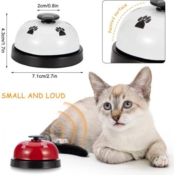 Trainingsbelletjes voor huisdieren, 2 stuks, trainingsbelletjes voor hondenkatten, deurbellen voor potjescommunicatie en netheidstraining met grote knop