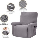 Stretchhoes voor relaxstoel, fauteuilhoes, elastische stoelhoes, 4-delige stoelbeschermer, elastische hoes voor televisiestoel, ligstoel, schommelstoel, relaxstoel (grijs)