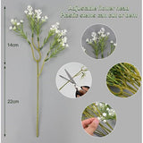 12 pieces gypsophila artificial flowers, like real, plastic gypsophila artificial flowers decoration for wedding, party, bride, office decor (white)