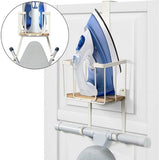 Strijkplankhouder Strijkplank Wandmontage met grote opbergmand - Strijkijzer en strijkplankhouder voor wasruimte - Houdt strijkijzer, plank, spuitfles vast