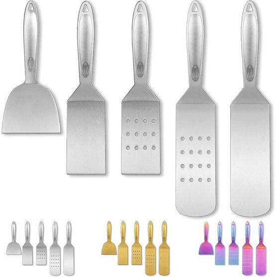 BBQ-barbecuebestekset, 5-delig, barbecue-accessoires, roestvrijstalen handgreep met bakliet, montagegrillgereedschap, niet smelten, niet pellen en hittebestendig