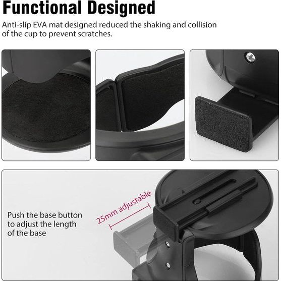 Auto-bekerhouder voor ventilatie, 2 stuks, universele bekerhouder, flessenhouder, verstelbare auto-ventilatiehouder voor koffiebekers en drankblikjes