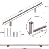 20 stuks kastgrepen, keukengrepen, 128 mm, roestvrij staal, meubelgrepen, ladegrepen, deurgrepen voor keukenkasten, laden, kast, Ø 12 mm, zilver