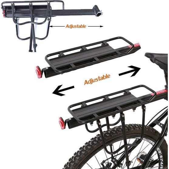 Fiets bagagedrager Quick Release Verstelbaar met spatbord Quick Release Mountainbike bagagedrager 50-75 kg laadvermogen Universeel laadvermogen