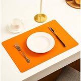 Set van 6 placemats en 6 onderzetters Veeg schoon antislip PVC hittebestendige placemats voor keukentafel 30 * 45cm