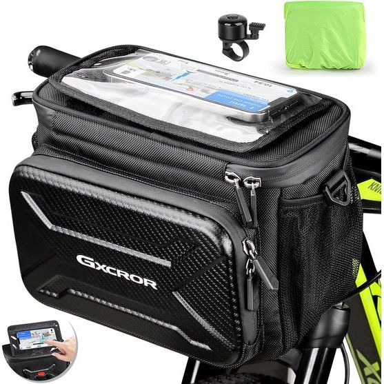 Fietstas, 6 l, stuurtas fiets, fietstas stuur, waterdicht, met stuuradapter, fietstas, fietsmand voor e-bike