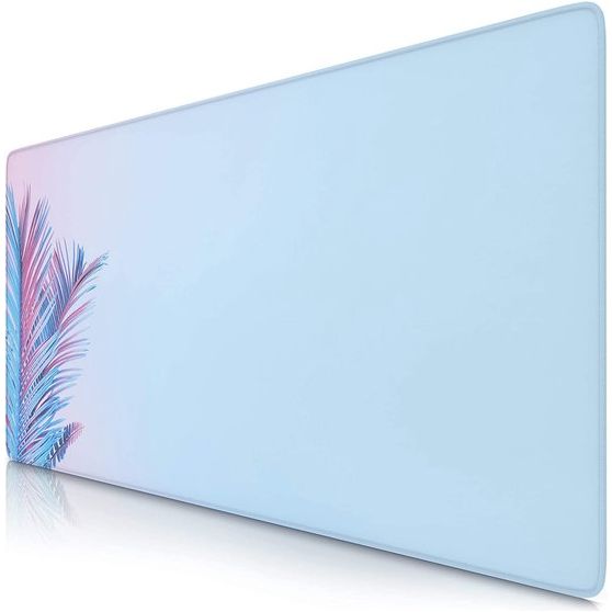 XXL Speed Gaming Muismat Titanwolf 900 x 400 mm-XXL muismat placemat large-verbetert precisie en snelheid-tropisch motief-palm pastel