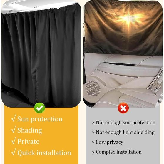 Auto-privacygordijnen Autoscheidingsgordijnen 100 x 180 cm Afneembare autogordijnen Zwart autogordijn Achterverduisteringsgordijn Autogordijnen voor auto Zijruit Reizen Kamperen