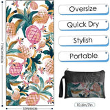 180 cm* 80 cm dubbelzijdige oversized microvezel strandlaken voor volwassenen, lichtgewicht extra grote sneldrogende zandvrije badhanddoek om te zwemmen, sport, strand, fitness-zonsondergang (dun)