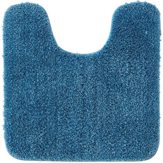 Badmat, wc-mat, voetmat, hal, 1 stuk, U-vormig, decoratiemat, antislip, absorberend, voor woonkamer, badkamer, toilet, 50 x 50 cm, blauw