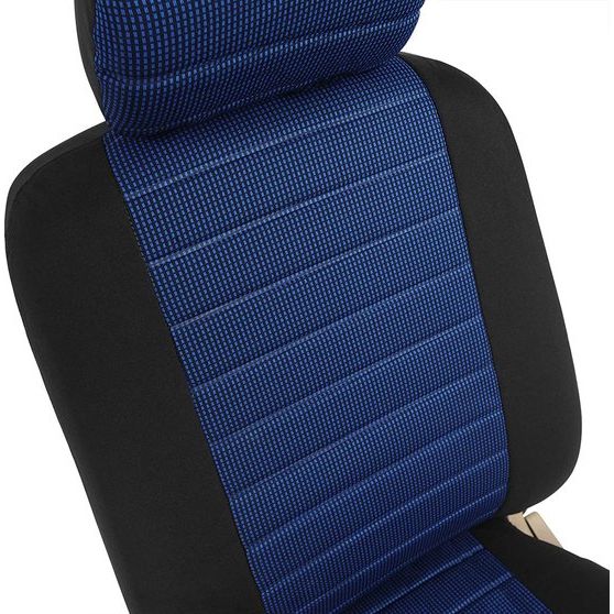 Stoelhoezen, voor autostoelen vooraan, 2 stuks, voor personenauto's, bestelwagens en busjes zonder zij-airbag, universeel, blauw